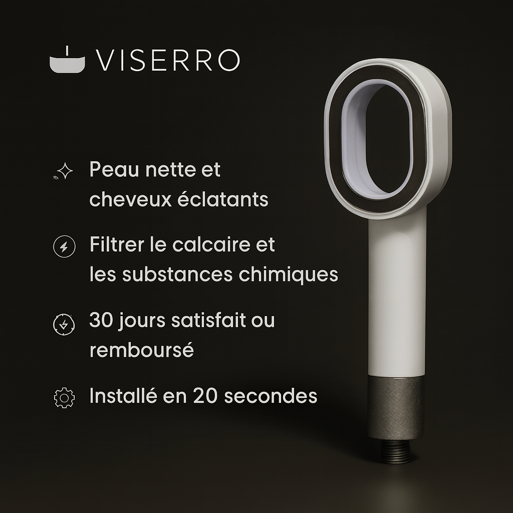 Viserro™ – Le filtre de douche purifiant.